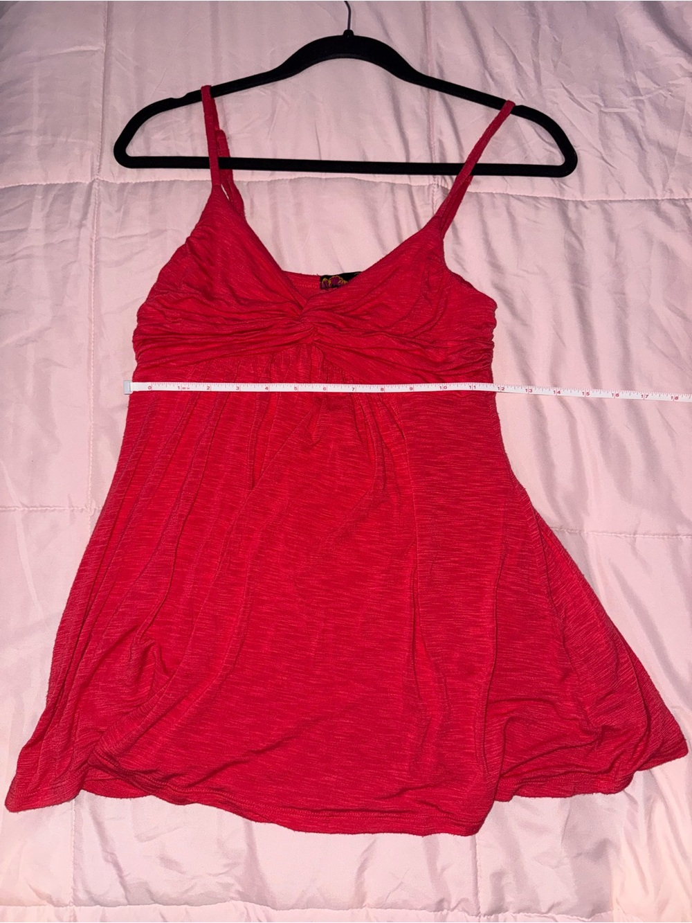 Forever 21 Red Knot-Front Tank Top